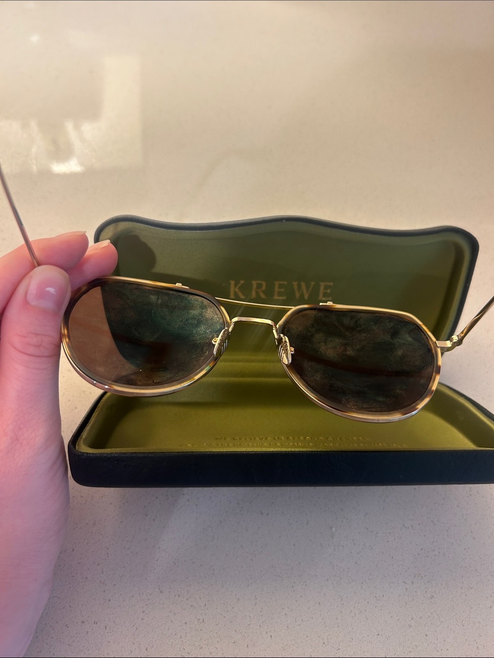KREWE Baker Tortoise Aviator Sunglasses - Picture 3 of 8